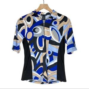 Birdy & Grace Geometric Zipper Top Blouse size Small